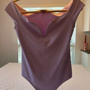 Express Lavender Off-Shoulder Bodysuit